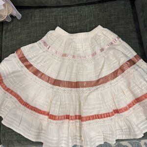 Pink Chicken Cream and Lace 4Y Skirt Never Worn